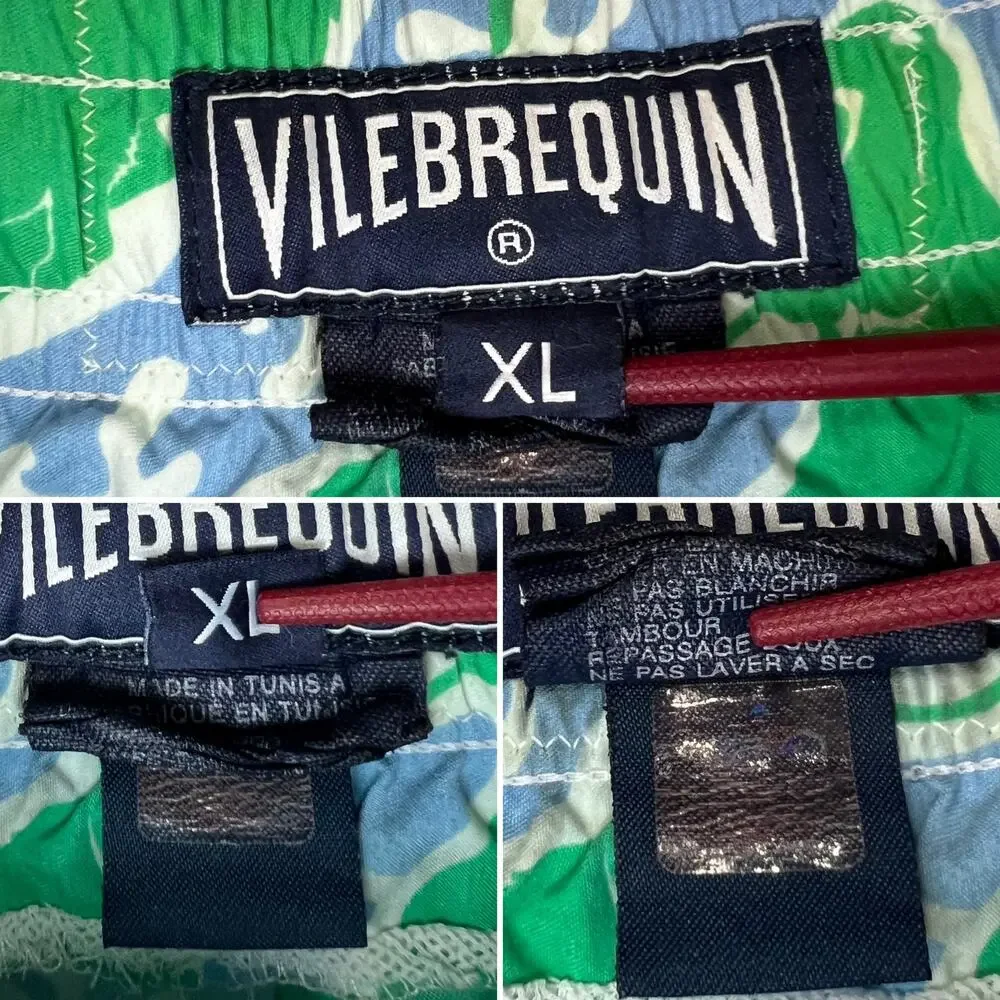 Vilebrequin Rabbit Print Swim Trunks MENS XL Green 6" Board Shorts NO LINER - Picture 3 of 14